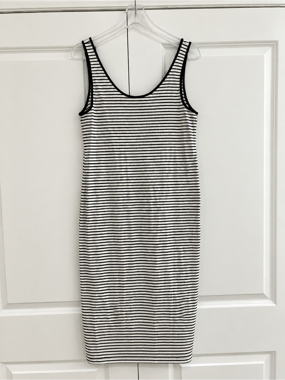 H&M Black & White Striped Summer Dress 95% Cotton